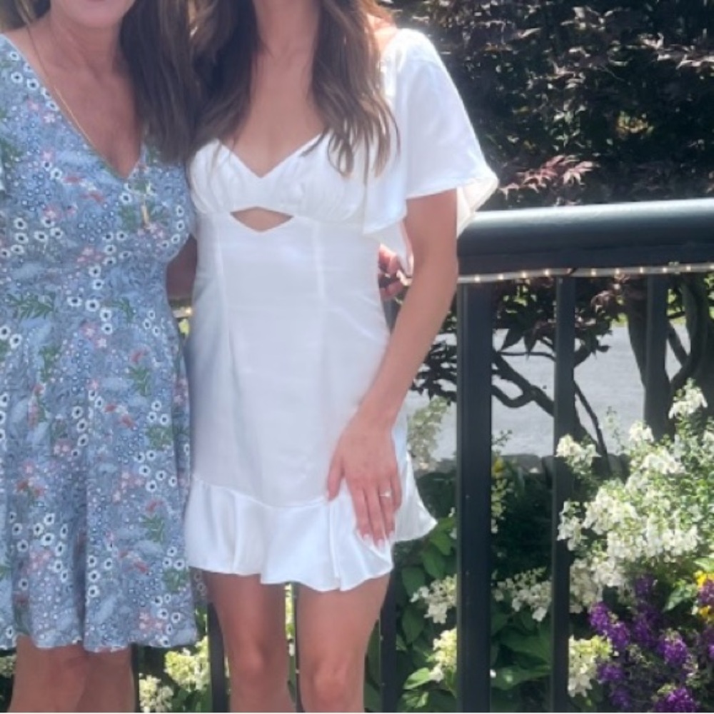 Elegant White Satin Dress